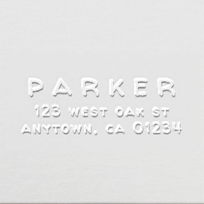 Simple Bold Type Hand-writing Return Address  Embosser