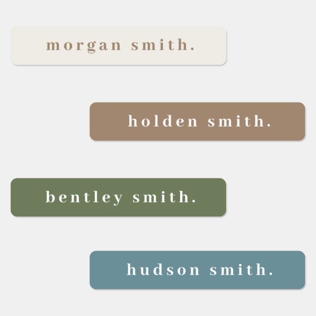 Simple Bold Type Waterproof Name Labels (Group)