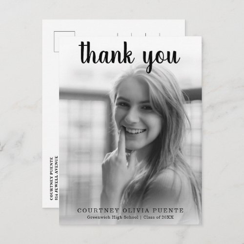 Simple Bold Typography Modern Graduation Postcard