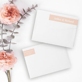 Simple bold typography peach pink wedding wrap around label