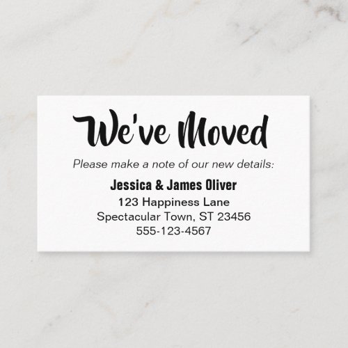 Simple Bold Typography Weve Moved Card