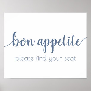 Simple Bon Appetite   Dusty Blue Any Event Sign