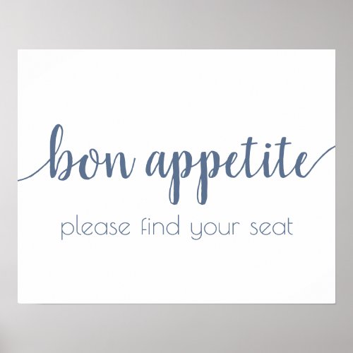 Simple Bon Appetite  Dusty Blue Any Event Sign