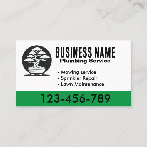 Simple Bonsai Lawn Care Business Card