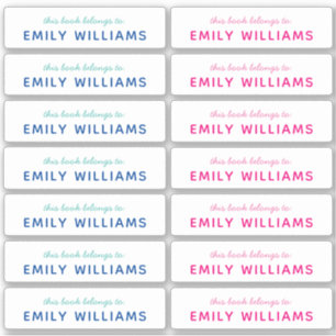Simple Book Nameplate Name Sticker