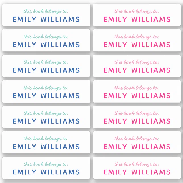 Simple Book Nameplate Name Sticker Zazzle