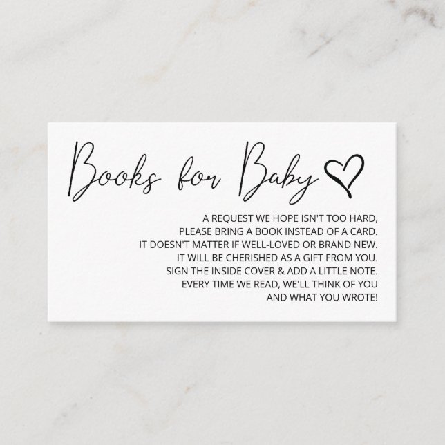 Simple Book Request for Baby Shower Invitation (Front)