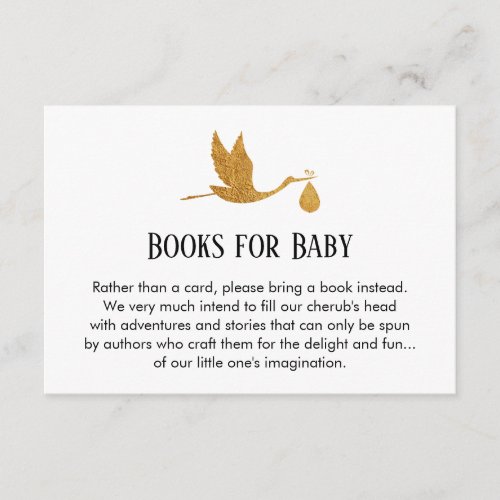 Simple Book Request w Gold Stork Insert Cards