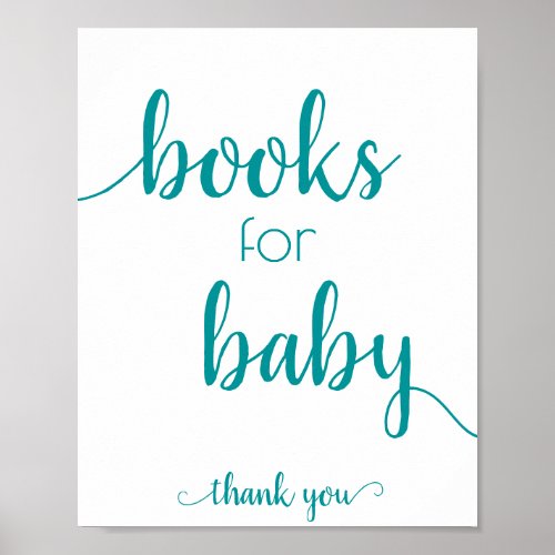 Simple Books for Baby  Teal Aqua Book Dropoff Poster