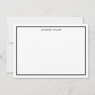 Simple Border Black Note Card