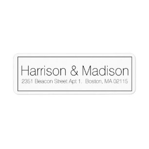 Simple Border black white Wedding Return Address Label