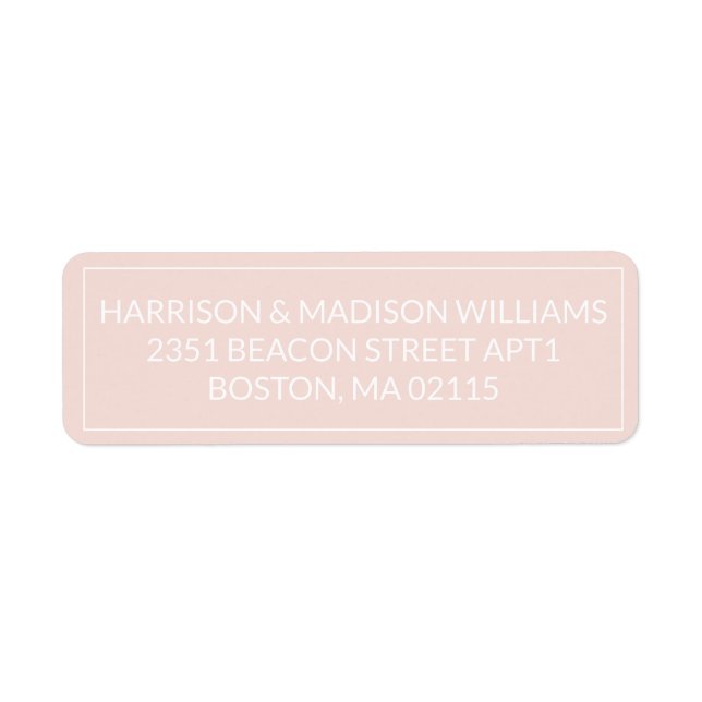 Simple Border blush pink white Return Address Label (Front)