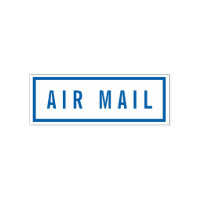 Simple Border Bold Blue Air Mail Self-inking Stamp