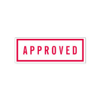 Simple Border Bold Red Approved Self-inking Stamp