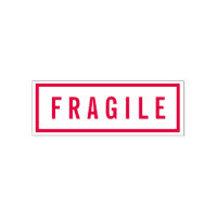 Simple Border Bold Red Fragile Self-inking Stamp