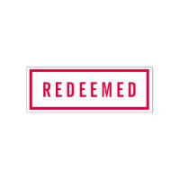 Simple Border Bold Red Redeemed Self-inking Stamp