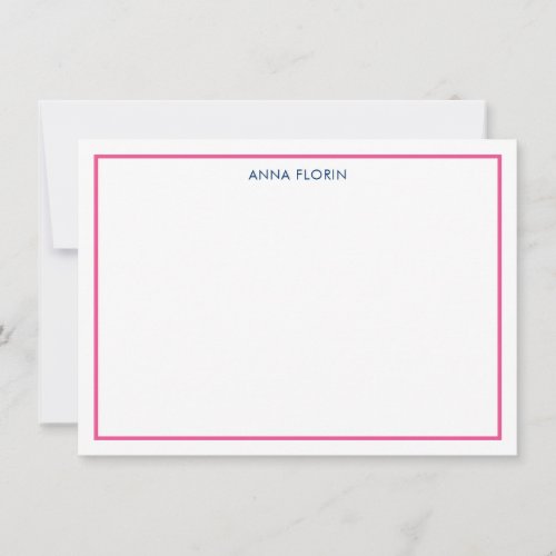 Simple Border Bright Pink Note Card
