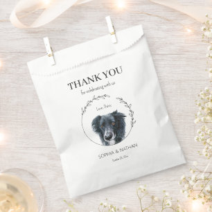 Simple Border Collie Wedding Thank You Favor Bag