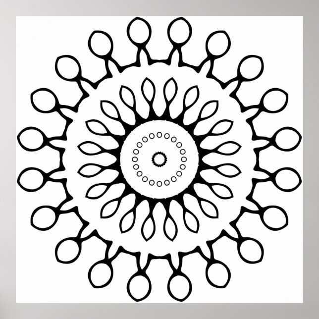 Simple Border Coloring Page Tribal Frame Design Poster (Front)
