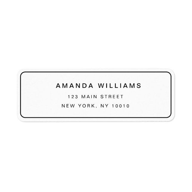 Simple Border Minimalist Return Address Label (Front)