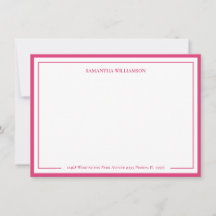 Simple Border Personalized Note Card Stationary