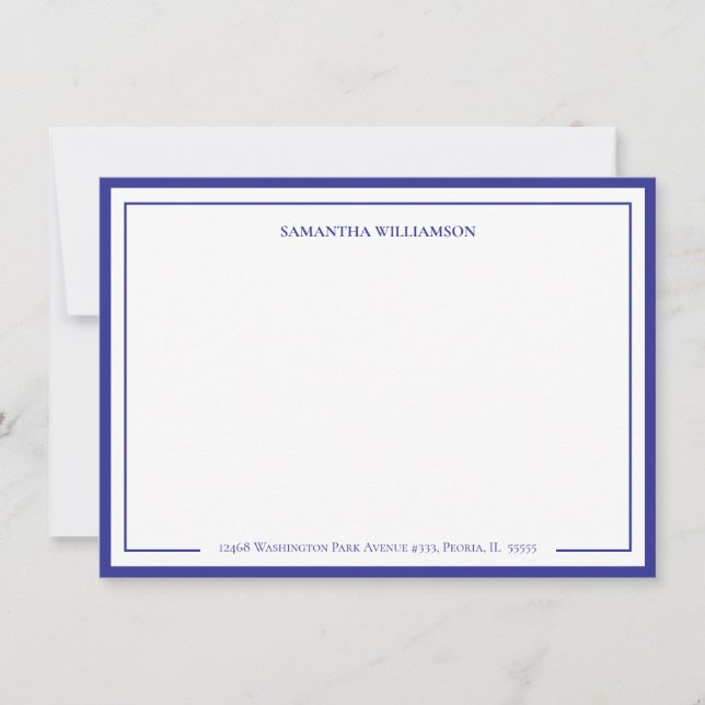 Simple Border Personalized Note Card Stationary (Front)