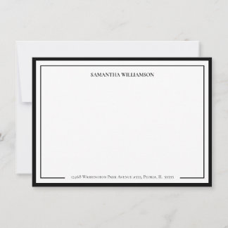 Simple Border Personalized Note Card Stationary