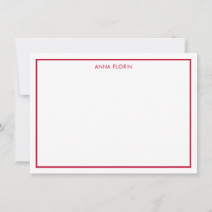 Simple Border Red Thank You Card