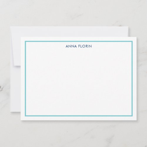 Simple Border Teal Note Card