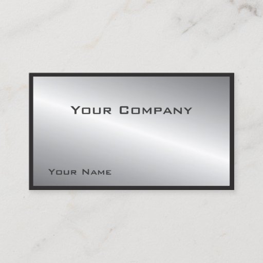 Customizable Bordered Silver  Corporate  Business Card