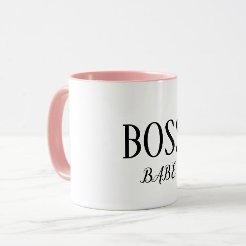 Simple Boss Babe Monogram Coffee Tea Mug