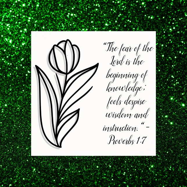 Simple Botanical Black and White Bible Verse | Poster (Creator Uploaded)