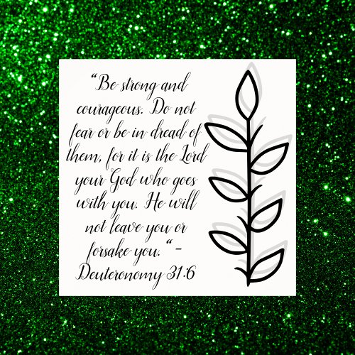 Simple Botanical Black and White Bible Verse  Poster