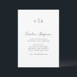 Simple Botanical Black Monogram Boho Wedding Invitation<br><div class="desc">Simple Botanical Script Black and White Monogram Wedding Invitation</div>