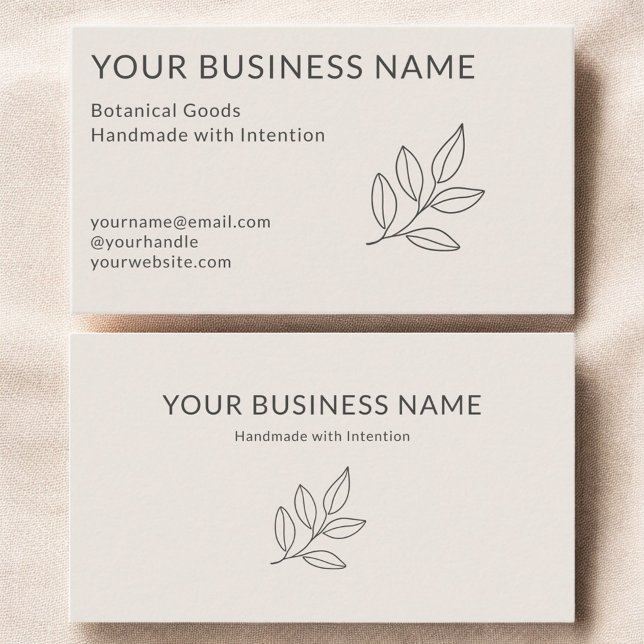  Simple Botanical Blush Pink Minimalist Small Business Card (Creator Uploaded)