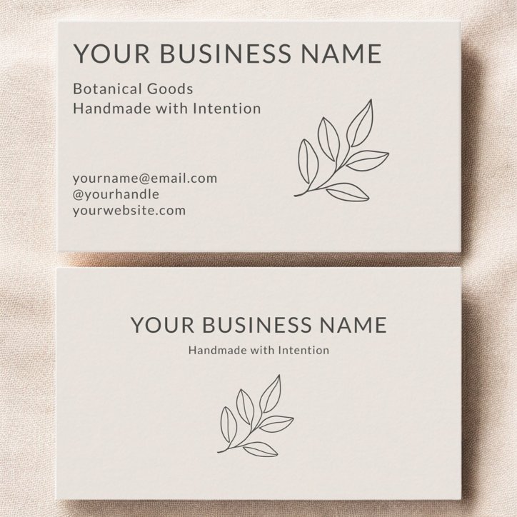Simple Botanical Blush Pink Minimalist Small Business Card