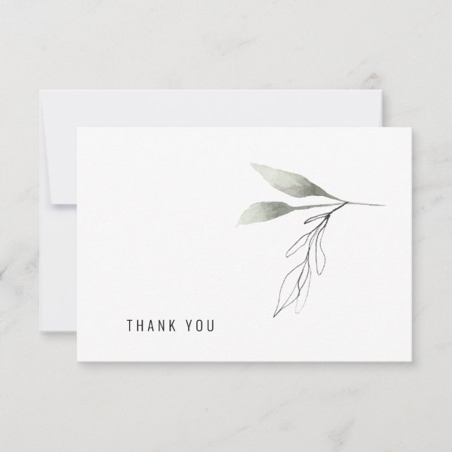 Simple Botanical Custom Thank You Card (Front)