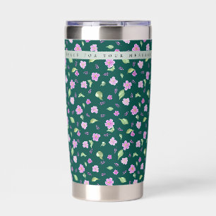 Simple Botanical Floral Pattern Insulated Tumbler