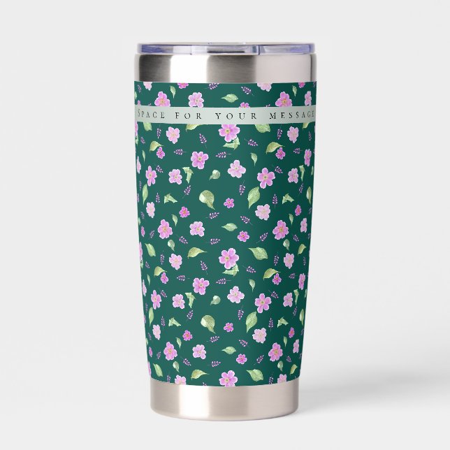 Simple Botanical Floral Pattern Insulated Tumbler (Front)