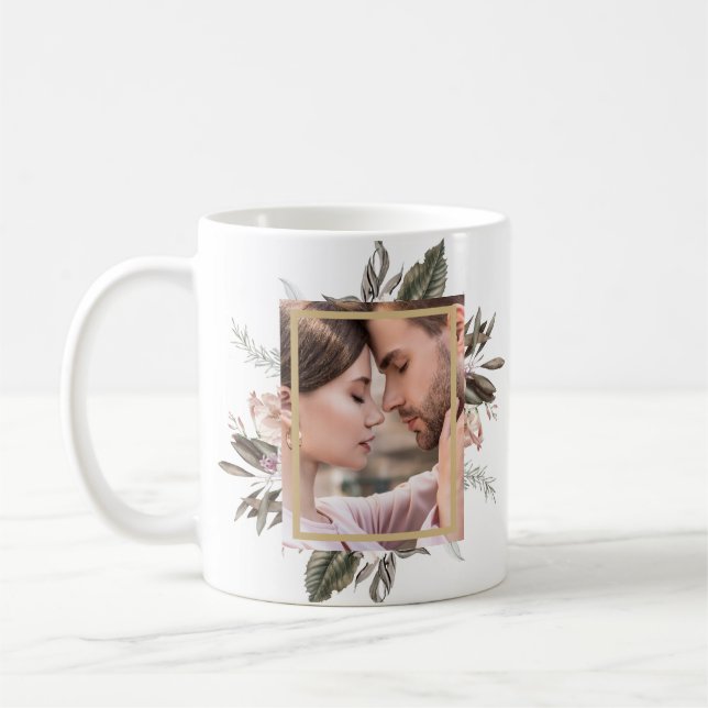 Simple Botanical Framed Photo Coffee Mug (Left)