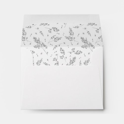 Simple Botanical Grass Pattern Elegant Envelope