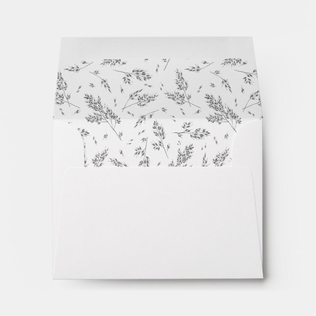 Simple Botanical Grass Pattern Elegant Envelope (Back (Bottom))