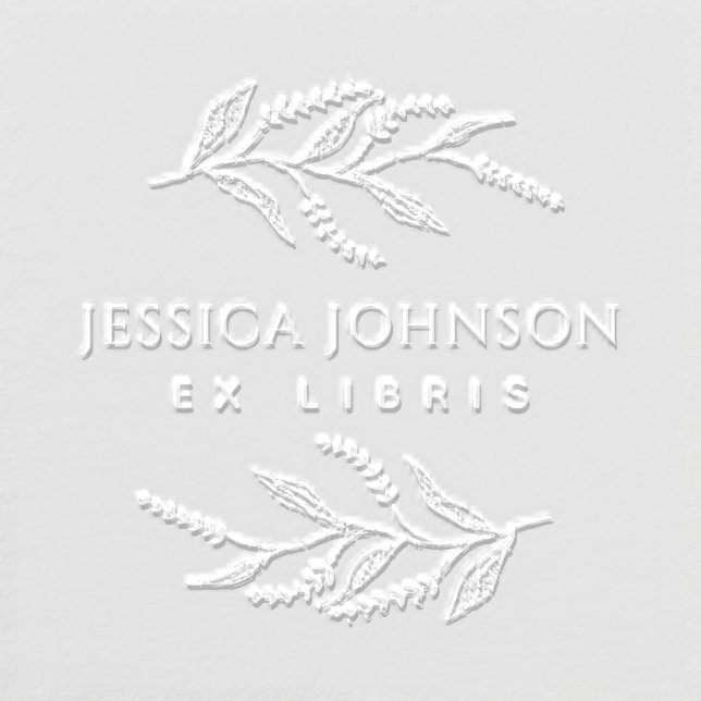 Simple Botanical Lavender Custom Name Library  Embosser (Design)
