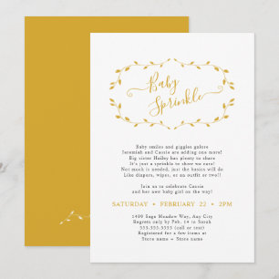 Simple Botanical Mustard Baby Sprinkle  Invitation