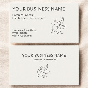 Simple Botanical Neutral Minimalist Small Business Card