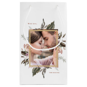 Simple Botanical Photo and Name Small Gift Bag