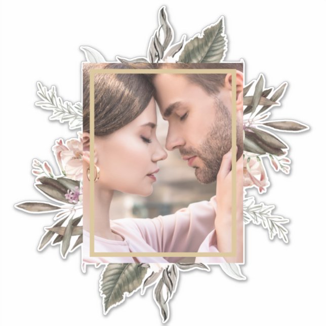 Simple Botanical Photo  Sticker (Front)