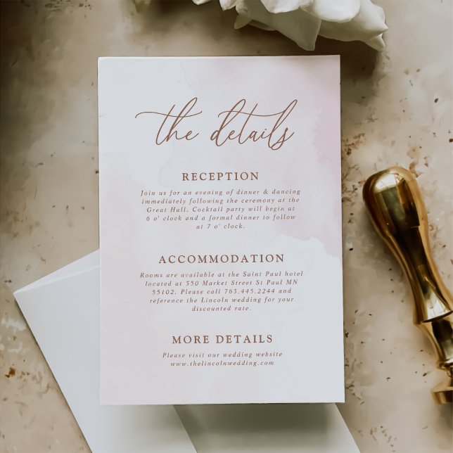 Simple Botanical Rustic Wedding Details Enclosure Card (Creator Uploaded)