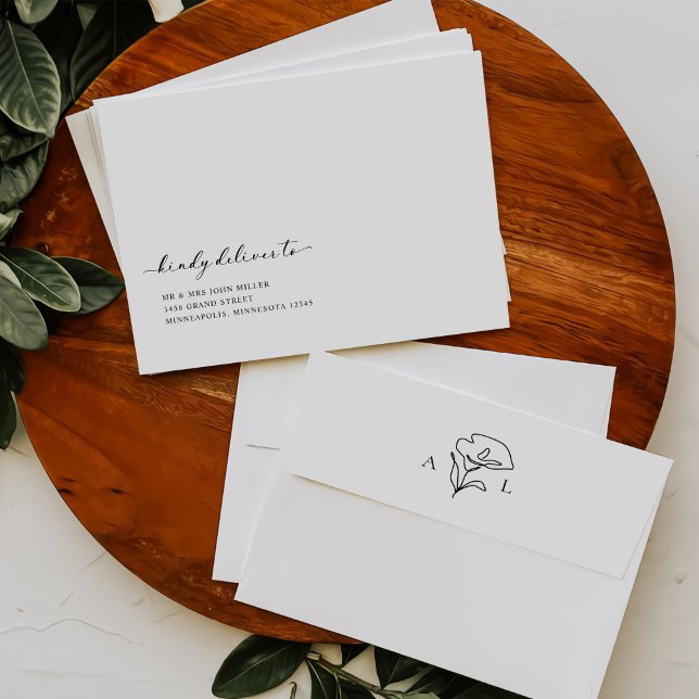 Simple Botanical Rustic Wedding Envelope (Creator Uploaded)