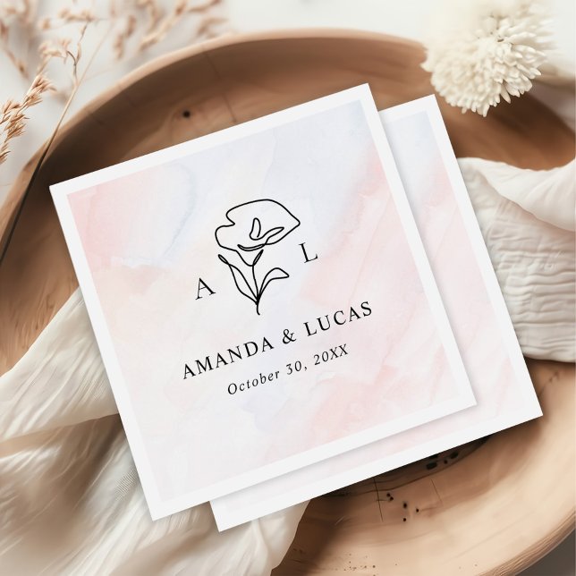 Simple Botanical Rustic Wedding Napkins (Creator Uploaded)